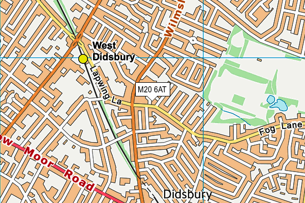 M20 6AT map - OS VectorMap District (Ordnance Survey)