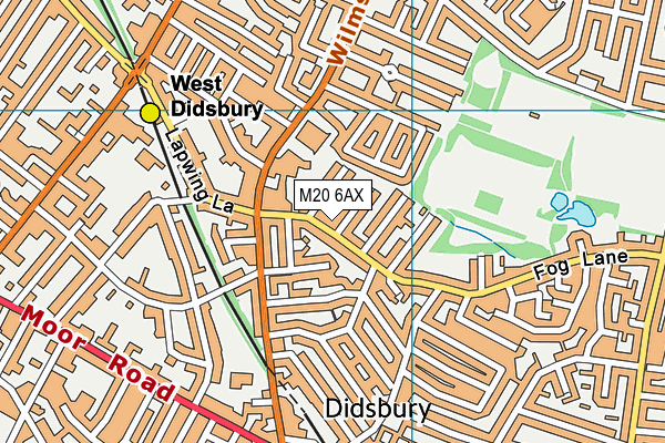 M20 6AX map - OS VectorMap District (Ordnance Survey)