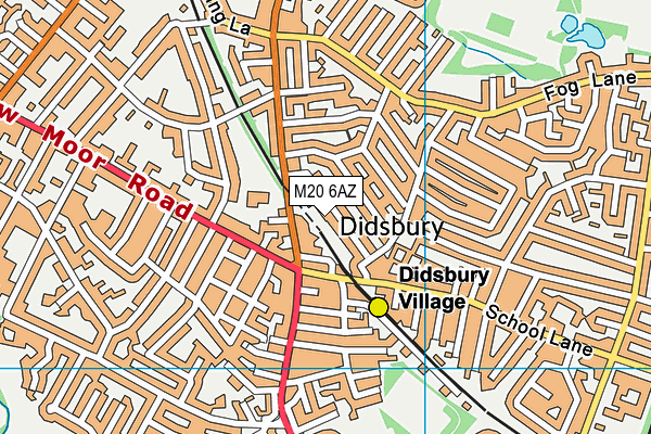 M20 6AZ map - OS VectorMap District (Ordnance Survey)