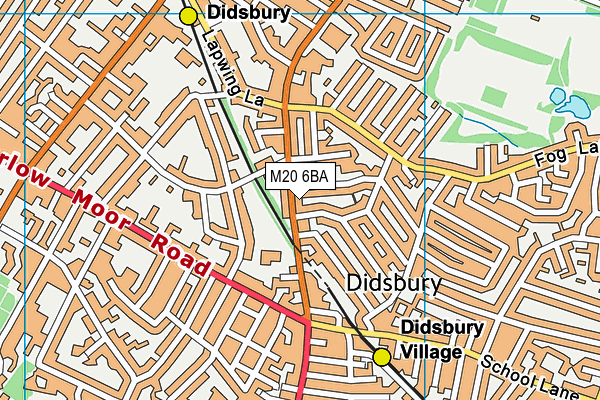 M20 6BA map - OS VectorMap District (Ordnance Survey)