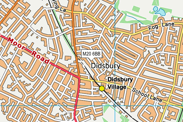 M20 6BB map - OS VectorMap District (Ordnance Survey)