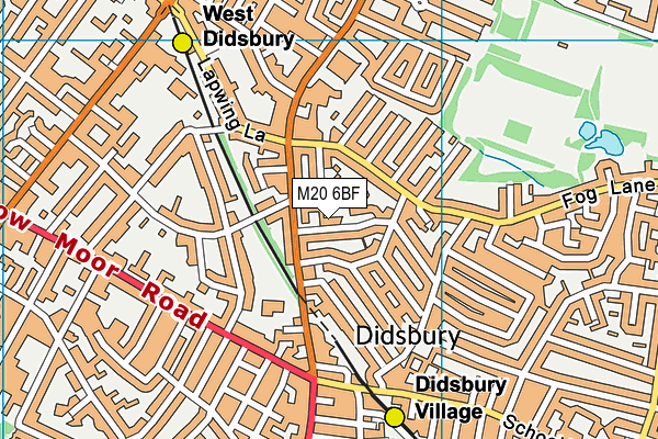M20 6BF map - OS VectorMap District (Ordnance Survey)
