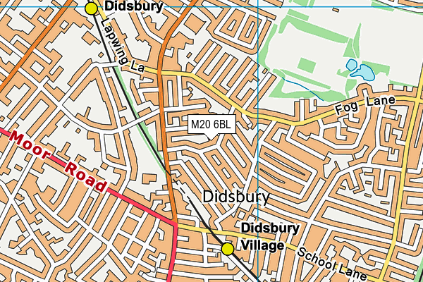 M20 6BL map - OS VectorMap District (Ordnance Survey)