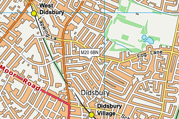 M20 6BN map - OS VectorMap District (Ordnance Survey)