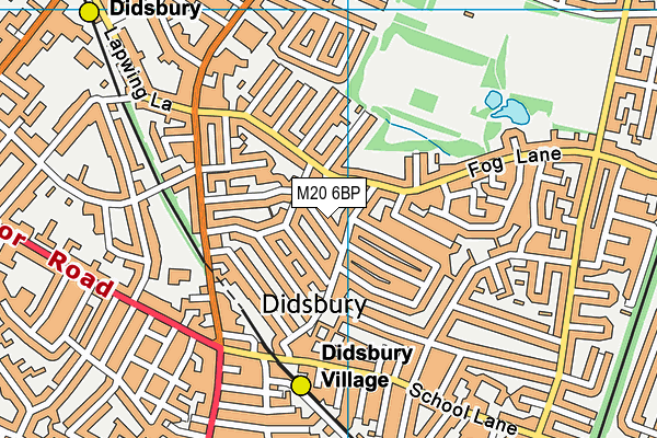 M20 6BP map - OS VectorMap District (Ordnance Survey)