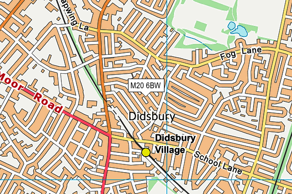 M20 6BW map - OS VectorMap District (Ordnance Survey)