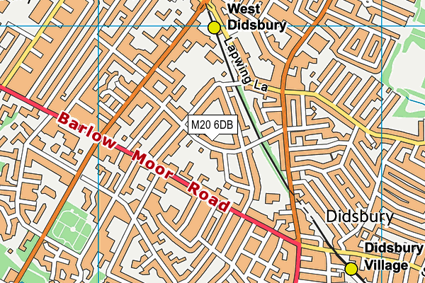 M20 6DB map - OS VectorMap District (Ordnance Survey)