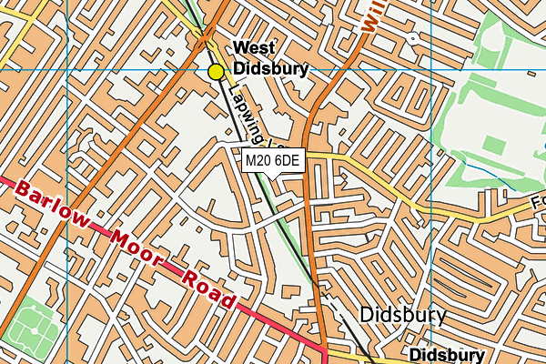 M20 6DE map - OS VectorMap District (Ordnance Survey)