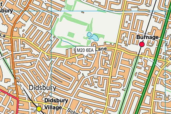 M20 6EA map - OS VectorMap District (Ordnance Survey)