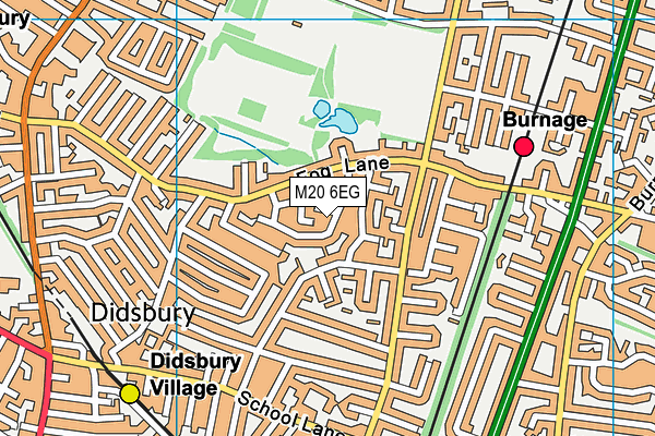 M20 6EG map - OS VectorMap District (Ordnance Survey)