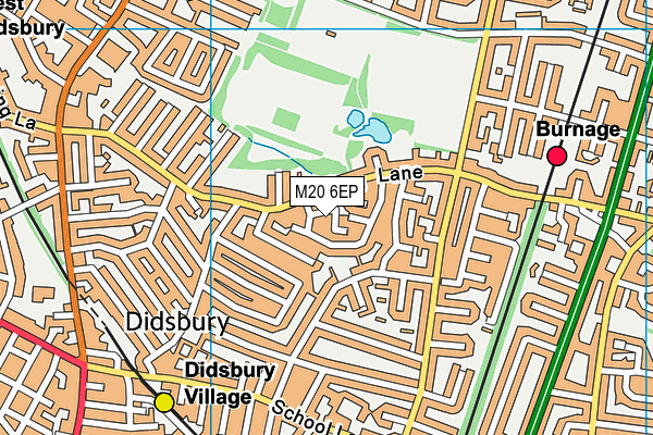 M20 6EP map - OS VectorMap District (Ordnance Survey)