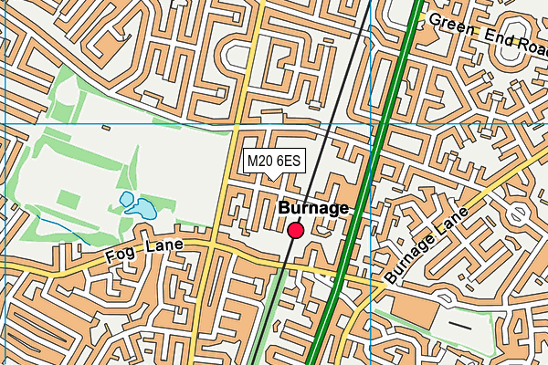 M20 6ES map - OS VectorMap District (Ordnance Survey)