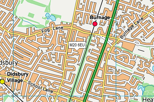 M20 6EU map - OS VectorMap District (Ordnance Survey)