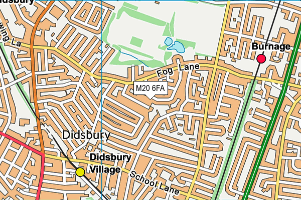 M20 6FA map - OS VectorMap District (Ordnance Survey)