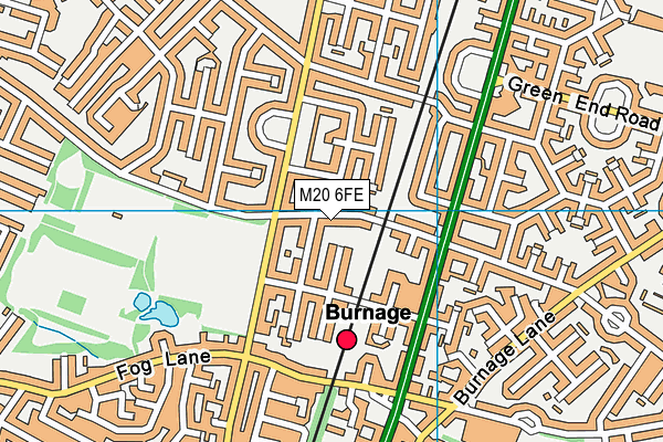 M20 6FE map - OS VectorMap District (Ordnance Survey)