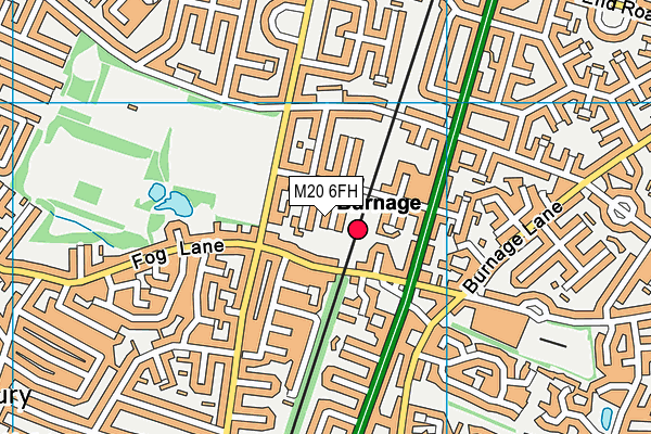 M20 6FH map - OS VectorMap District (Ordnance Survey)