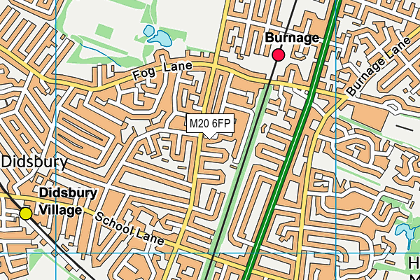 M20 6FP map - OS VectorMap District (Ordnance Survey)