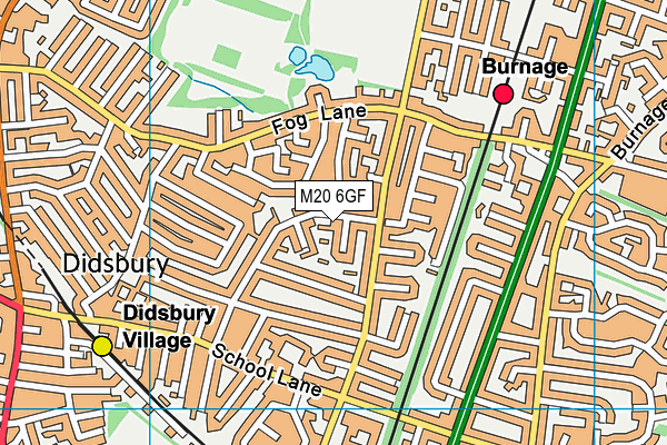 M20 6GF map - OS VectorMap District (Ordnance Survey)