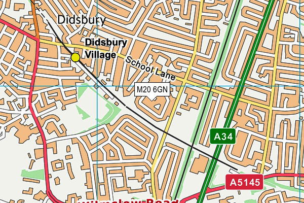 M20 6GN map - OS VectorMap District (Ordnance Survey)