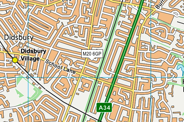 M20 6GP map - OS VectorMap District (Ordnance Survey)