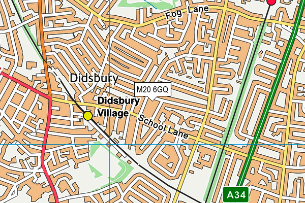 M20 6GQ map - OS VectorMap District (Ordnance Survey)