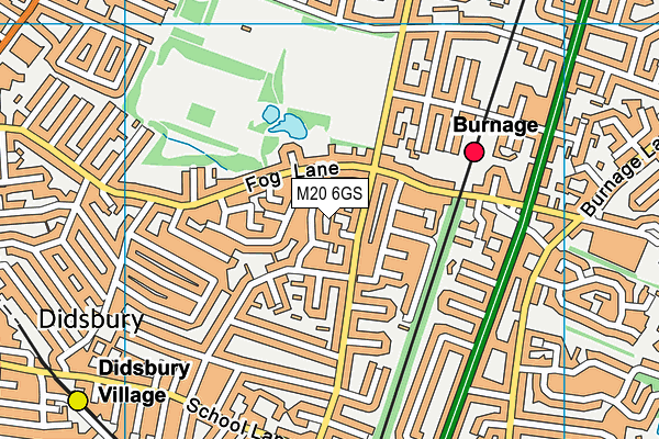 M20 6GS map - OS VectorMap District (Ordnance Survey)