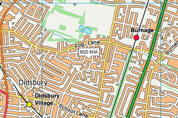 M20 6HA map - OS VectorMap District (Ordnance Survey)