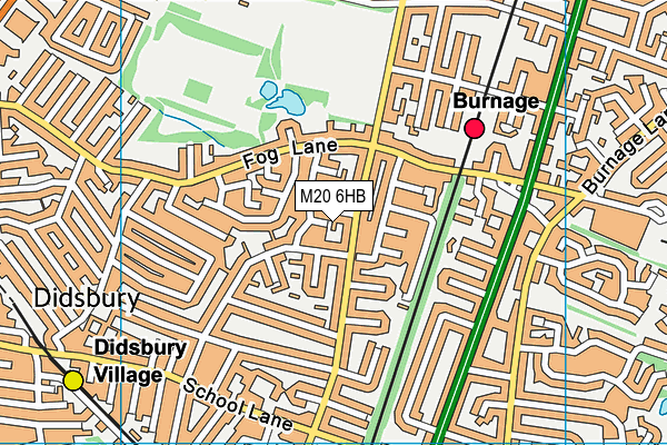 M20 6HB map - OS VectorMap District (Ordnance Survey)