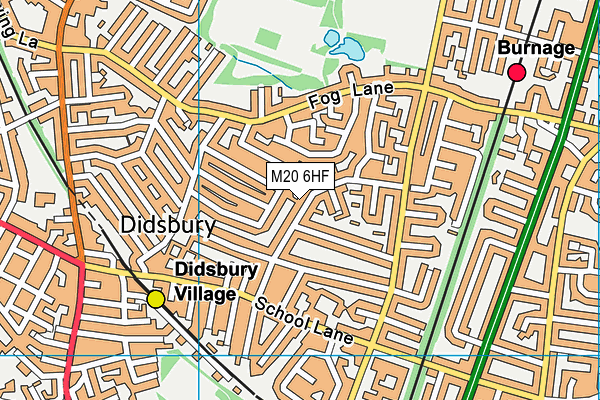 M20 6HF map - OS VectorMap District (Ordnance Survey)