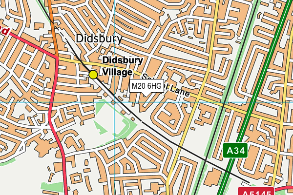 M20 6HG map - OS VectorMap District (Ordnance Survey)