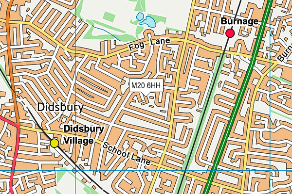 M20 6HH map - OS VectorMap District (Ordnance Survey)