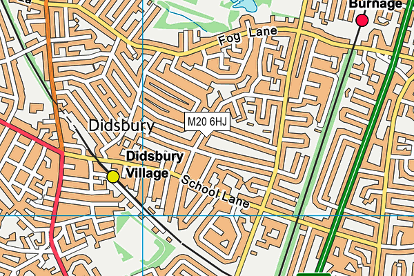 M20 6HJ map - OS VectorMap District (Ordnance Survey)