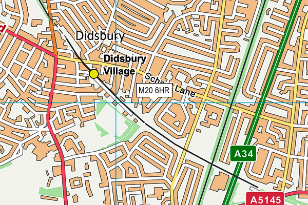 M20 6HR map - OS VectorMap District (Ordnance Survey)