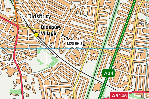 M20 6HU map - OS VectorMap District (Ordnance Survey)