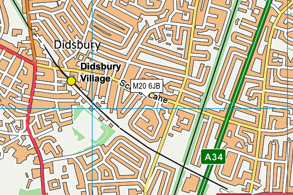 M20 6JB map - OS VectorMap District (Ordnance Survey)