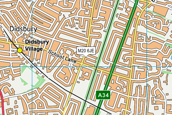 M20 6JE map - OS VectorMap District (Ordnance Survey)