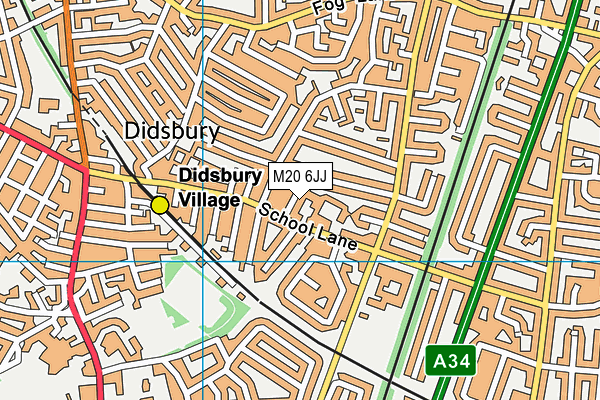 M20 6JJ map - OS VectorMap District (Ordnance Survey)