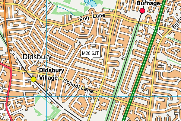 M20 6JT map - OS VectorMap District (Ordnance Survey)