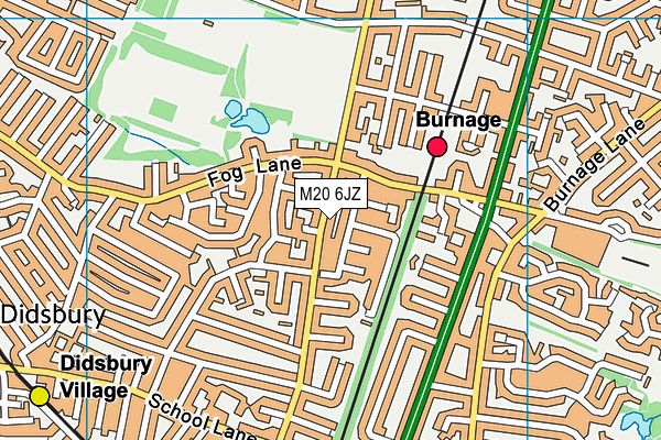 M20 6JZ map - OS VectorMap District (Ordnance Survey)