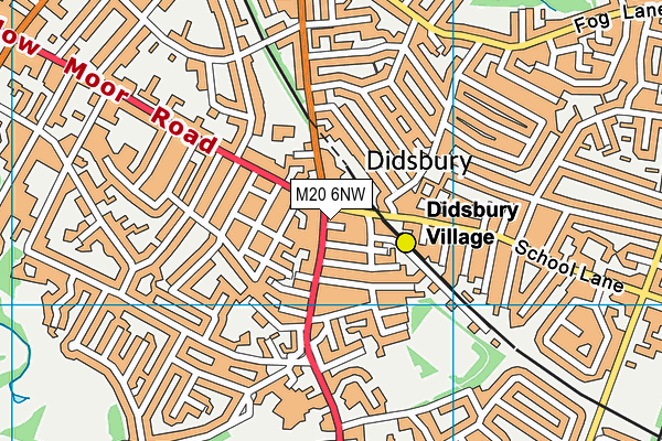 M20 6NW map - OS VectorMap District (Ordnance Survey)