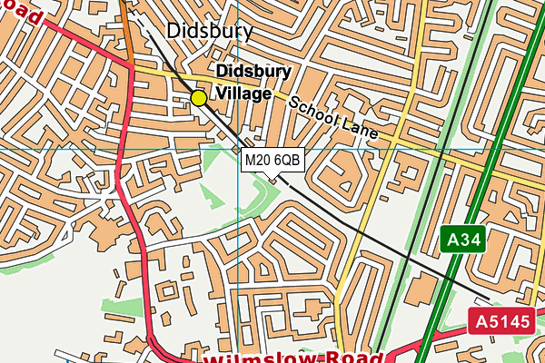 M20 6QB map - OS VectorMap District (Ordnance Survey)