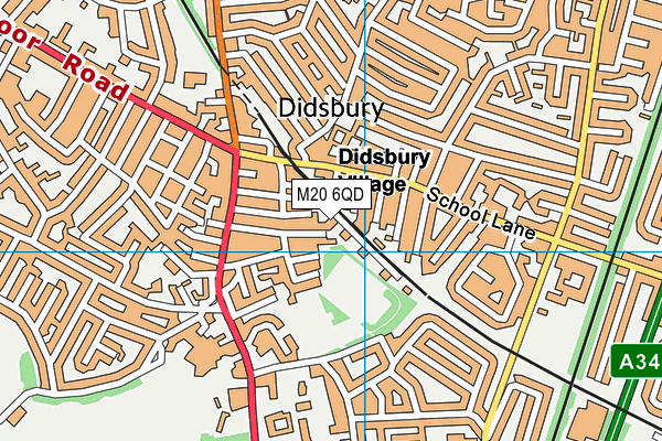 M20 6QD map - OS VectorMap District (Ordnance Survey)