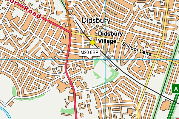 M20 6RP map - OS VectorMap District (Ordnance Survey)