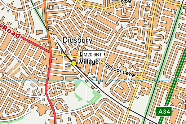 M20 6RT map - OS VectorMap District (Ordnance Survey)