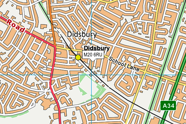 M20 6RU map - OS VectorMap District (Ordnance Survey)
