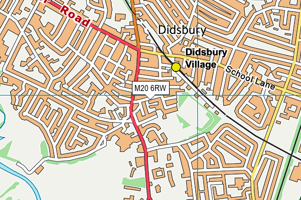 M20 6RW map - OS VectorMap District (Ordnance Survey)