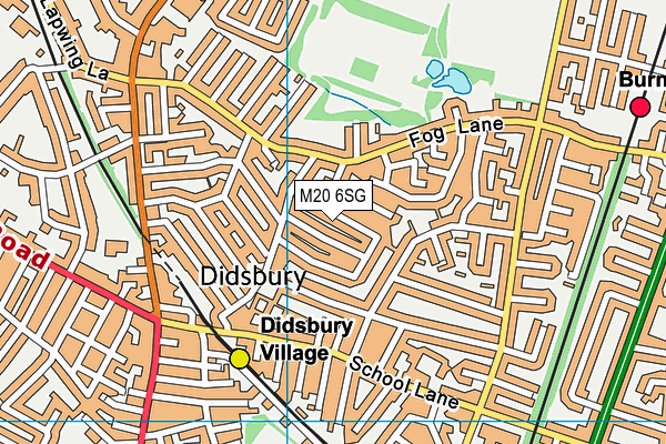 M20 6SG map - OS VectorMap District (Ordnance Survey)