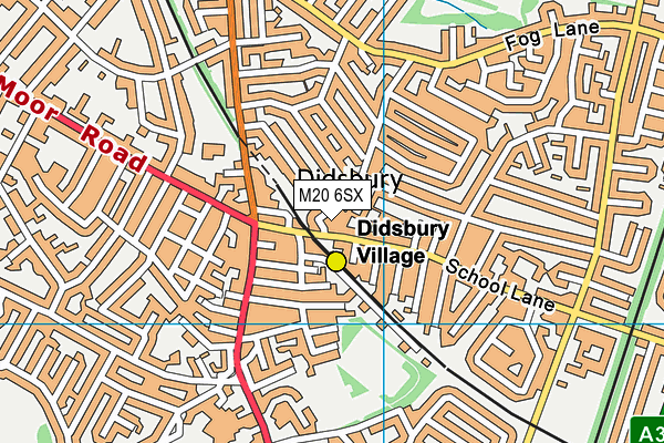 Beaver Road Primary School map (M20 6SX) - OS VectorMap District (Ordnance Survey)