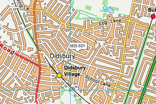 M20 6SY map - OS VectorMap District (Ordnance Survey)
