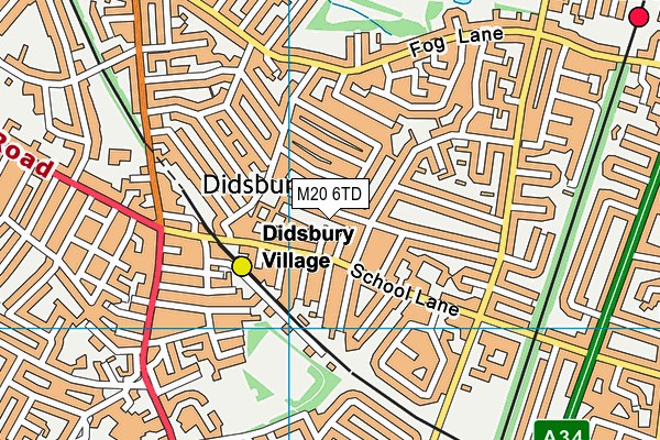 M20 6TD map - OS VectorMap District (Ordnance Survey)